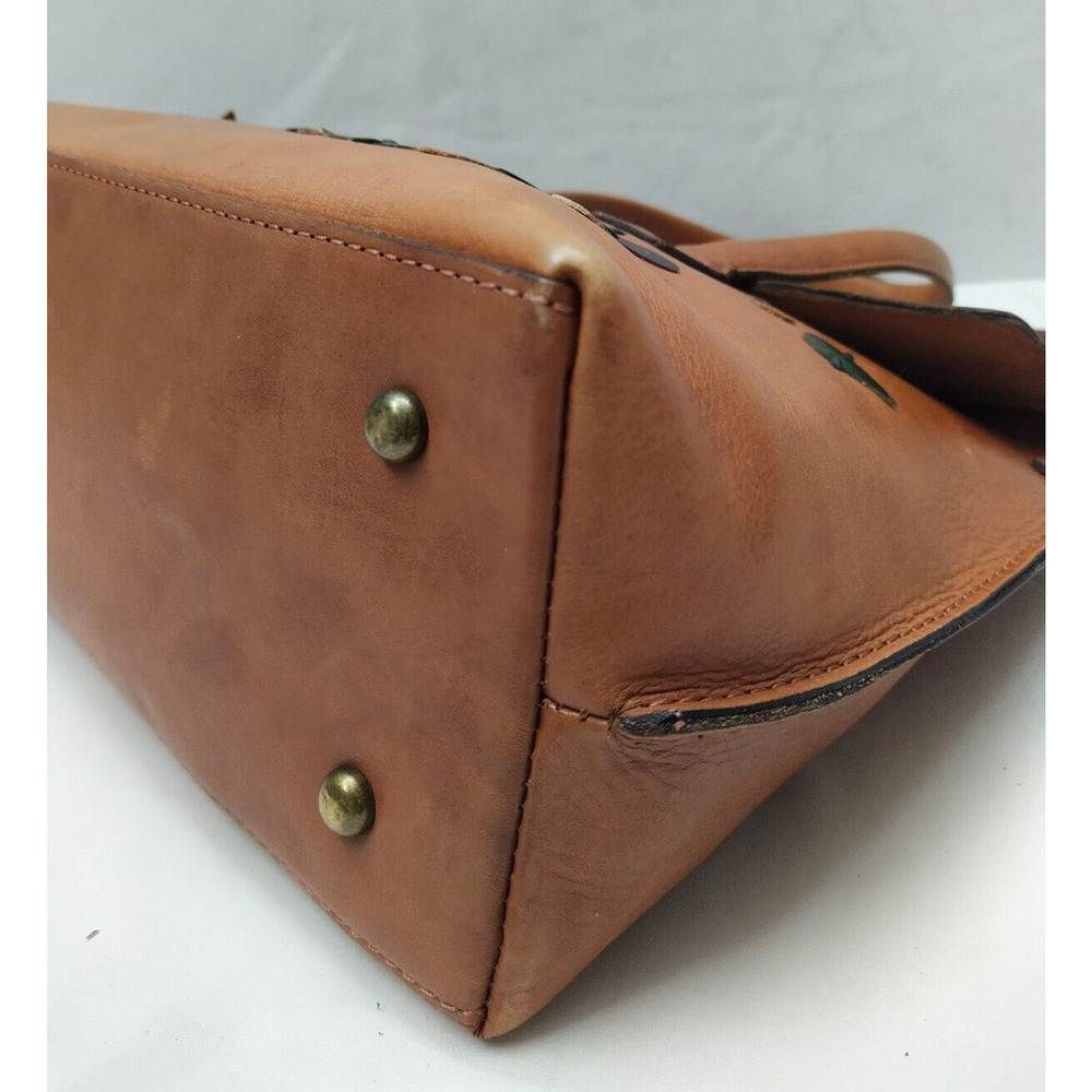 Patricia Nash New Tan Leather With Tag Double Handles Satchel Shoulder Bag - Picture 10 of 16